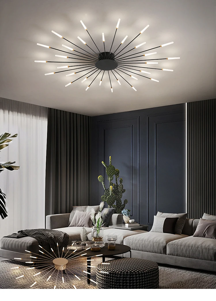 Modern Chandeliers Lights LED Luster Indoor Deco Lighting For Bedroom Hall Living Room Iron Acrylic Lamps Fixture Frame 220V chandelier light