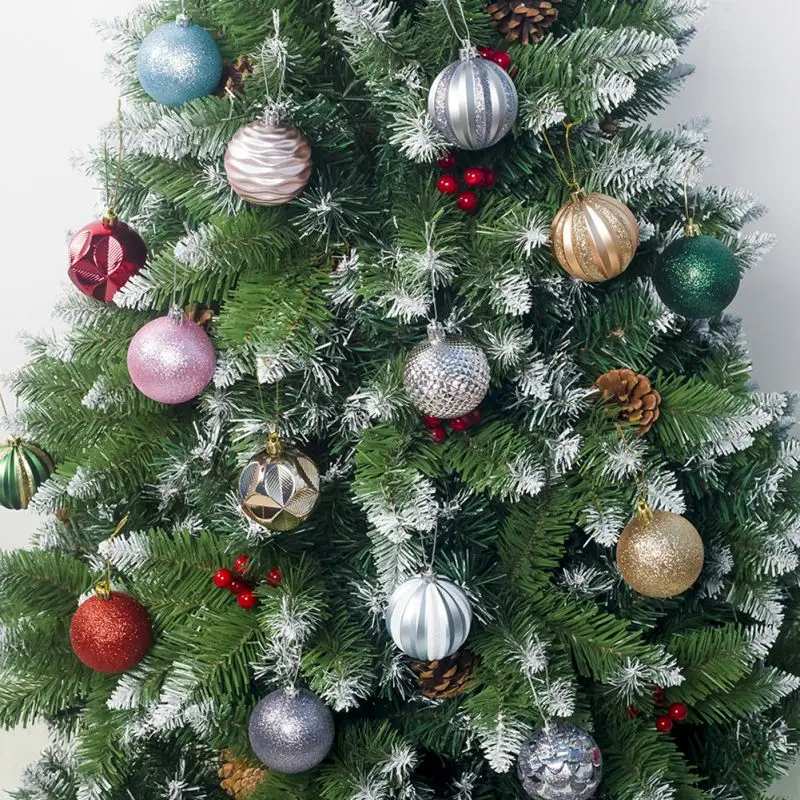 

12pcs Christmas Balls Tree Decorations Balls Bauble Xmas Party Hanging Ball Ornaments Christmas Decorations for 2021 New Year