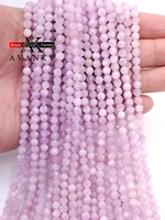 natural kunzite beads gemstone size 5mm high quality fine faceted purple morgan 5a stone accessory for jewelry making bracelet