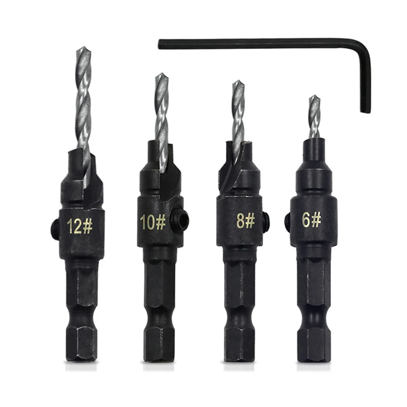 5 шт. флейт столярные сверла набор 1/4 &quotшестигранный хвостовик HSS J8|Сверла| |