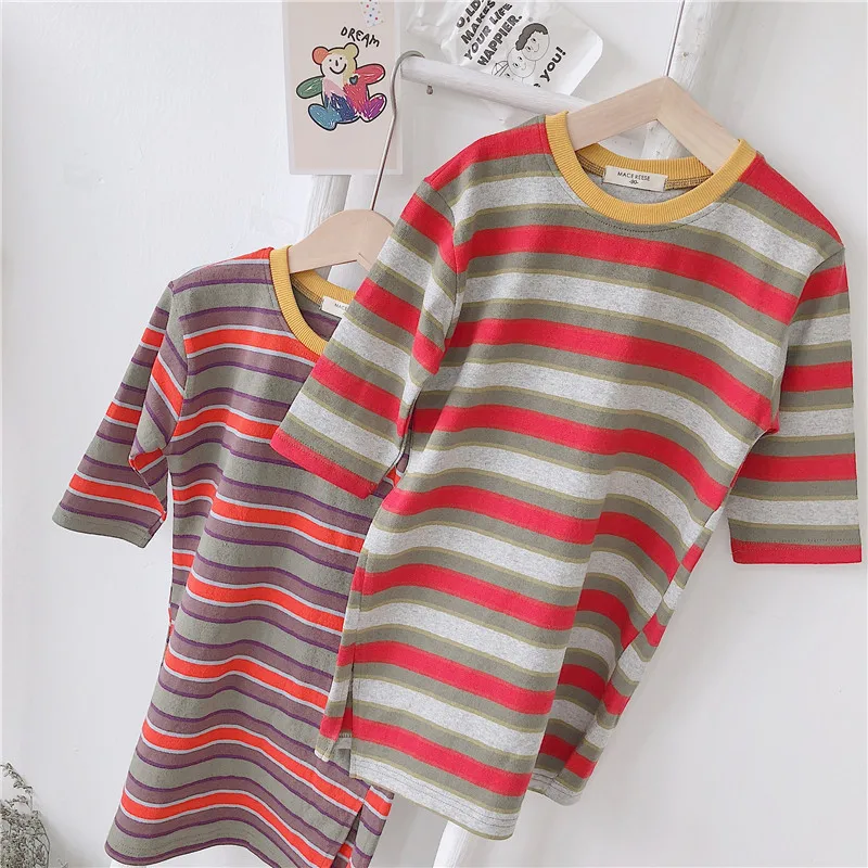 

2 3 4 5 6 7 Y Girl Dresses 2019 Autumn High Quality Rainbow Stripes Clothes Kids Dresses for Girls Cotton Casual Princess Dress