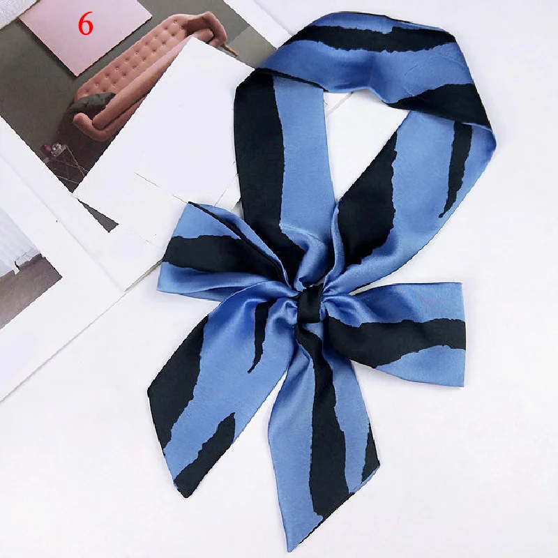 Модный маленький шелковый шарф в горошек Корейском стиле атласный длинный