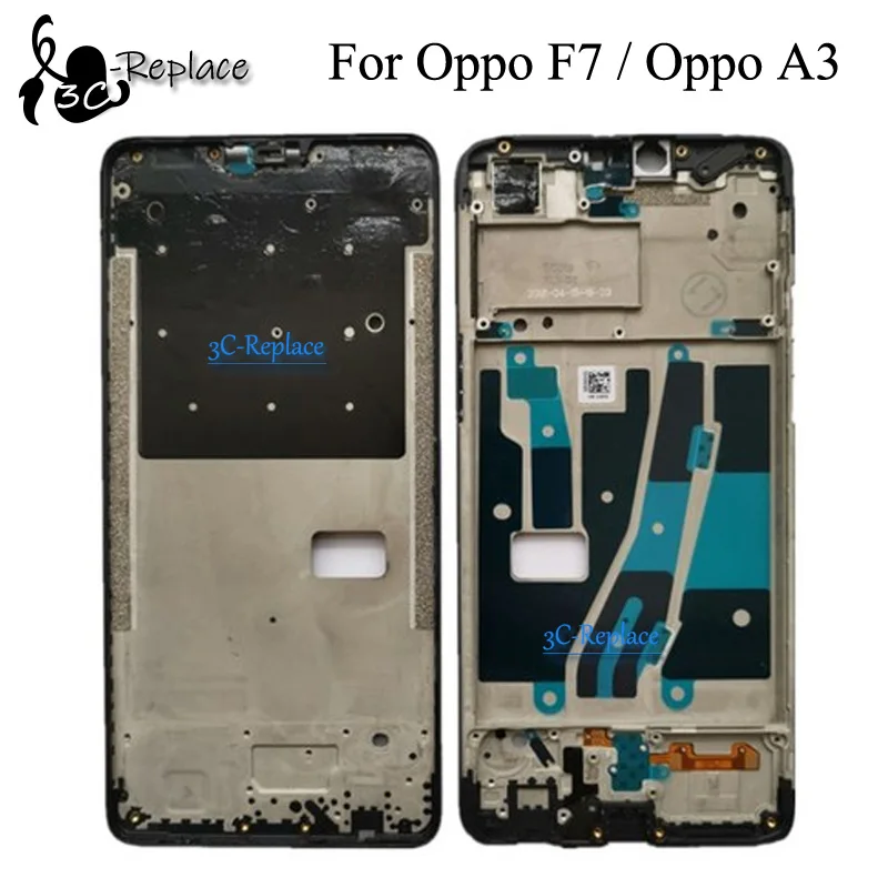 Черный 6,23 дюйма для Oppo F7/F7 Youth/Oppo A3 передняя панель корпуса ободок ЖК-дисплея Лицевая панель рамка(без lcd