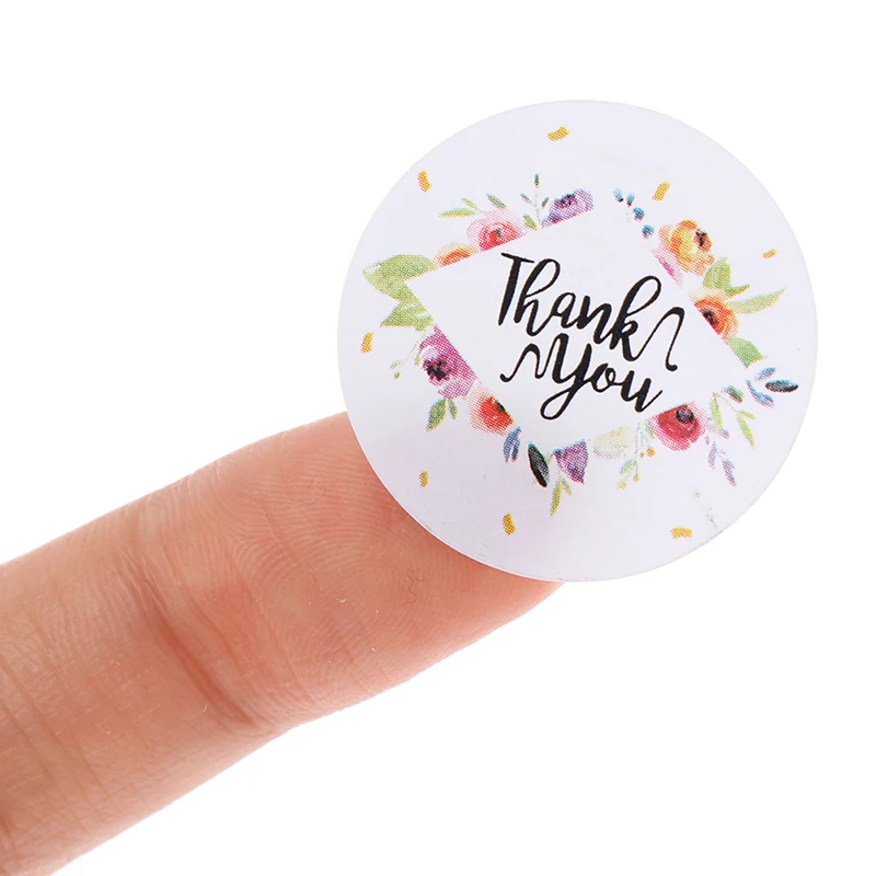 

Hot 500pcs/roll ''Thank You'' Stickers Seal Labels Scrapbook Handmade Stickers Circle Stationery Stickers For Food Envelope Gift