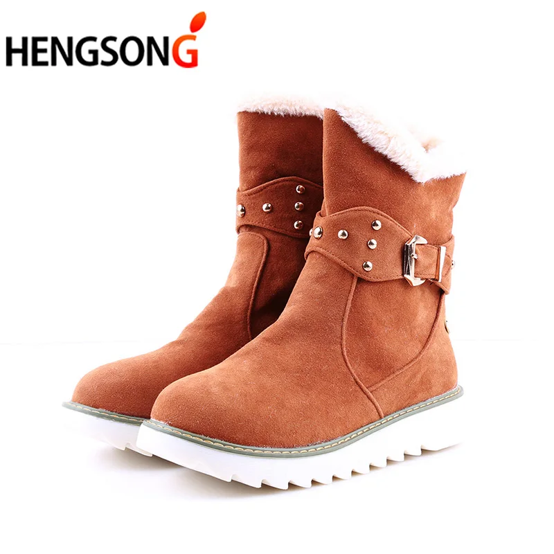 Женские теплые водонепроницаемые ботинки на искусственном меху Зимние Модные