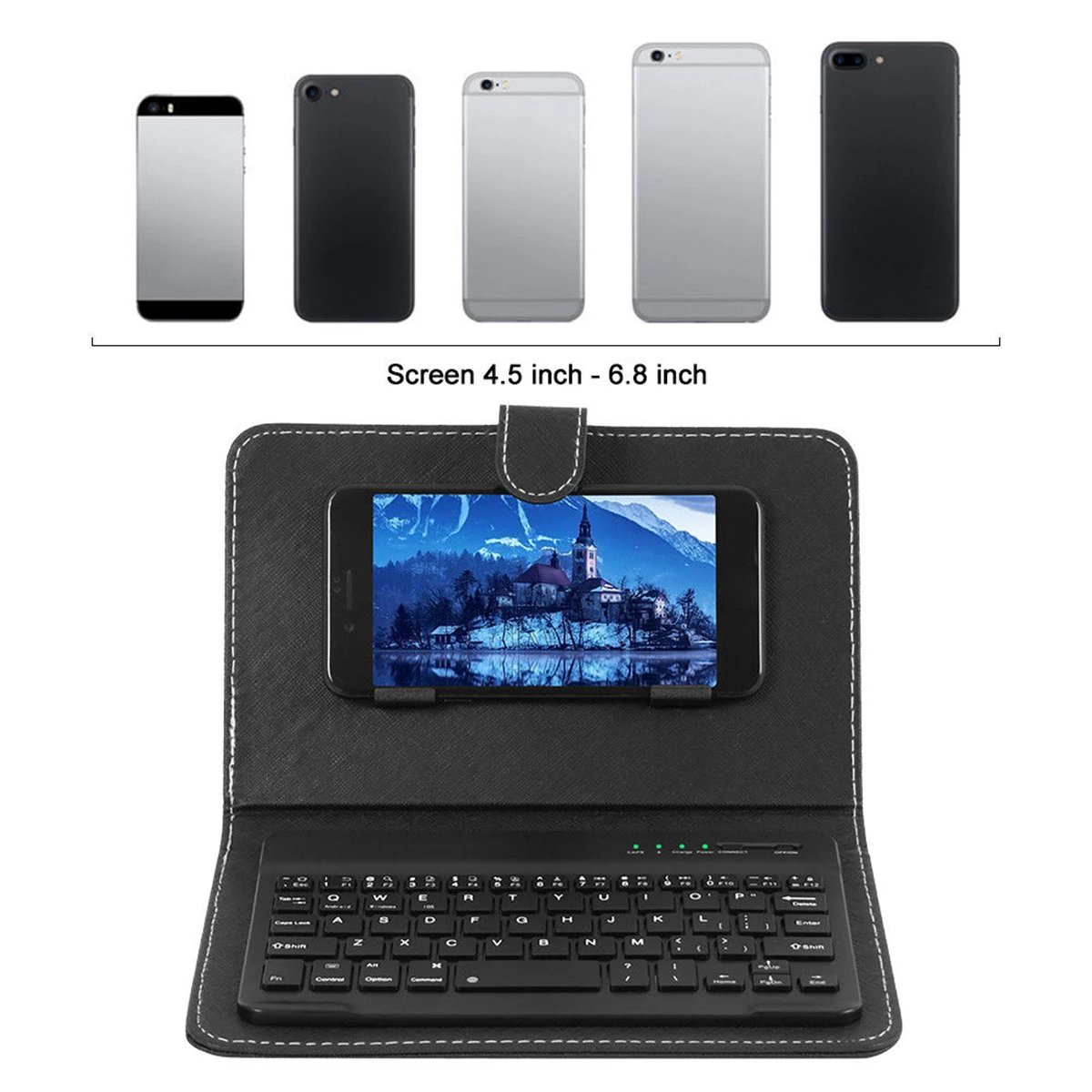 Универсальный кожаный чехол с беспроводной Bluetooth-клавиатурой и подставкой для