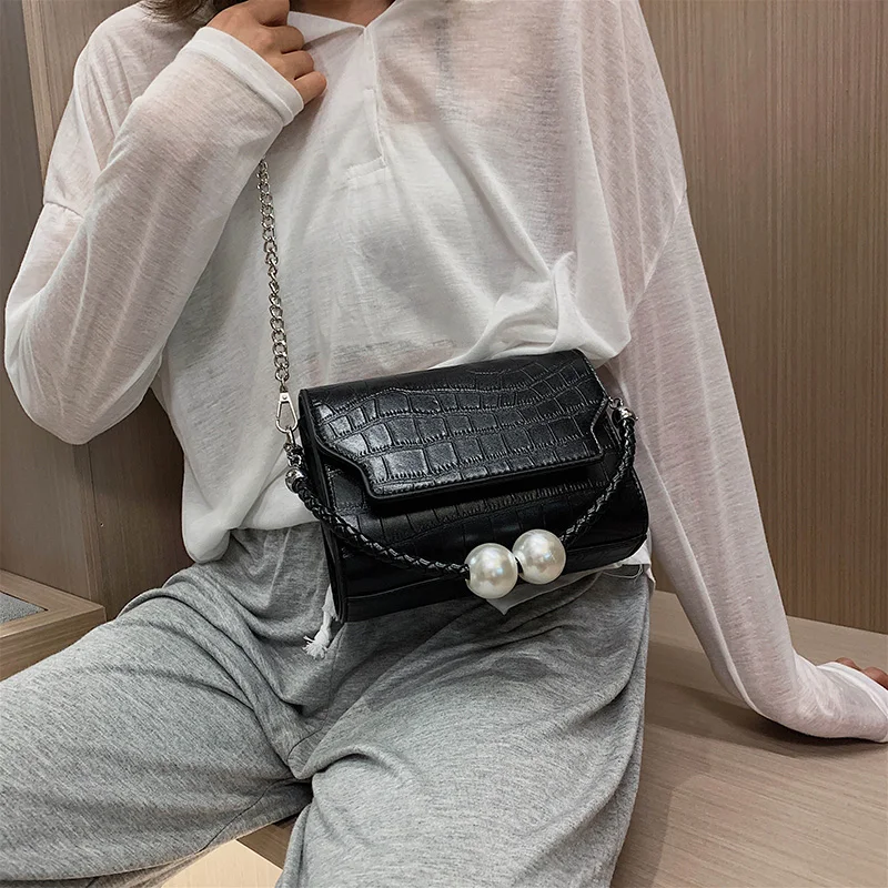 Модная женская маленькая квадратная сумка из крокодиловой кожи мягкая через