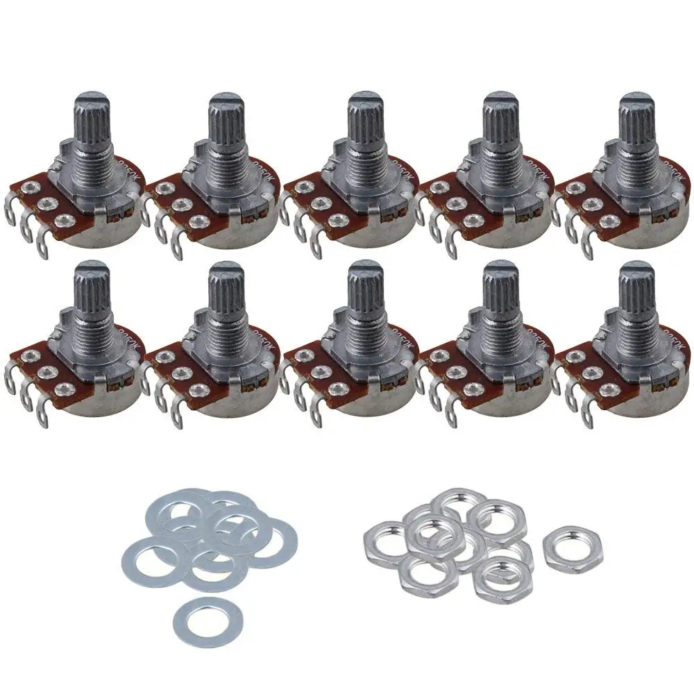10pcs b250k 16mm basis 15mm welle elektrische gitarre volumen potentiometer free global shipping