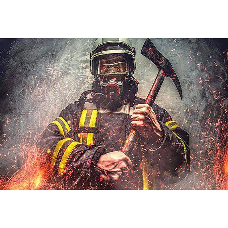 

5D Diamond Painting Brave firefighters Full Square Diamond Mosaic Cross Stitch Home Decor Diamond Embroidery portrait Pattern
