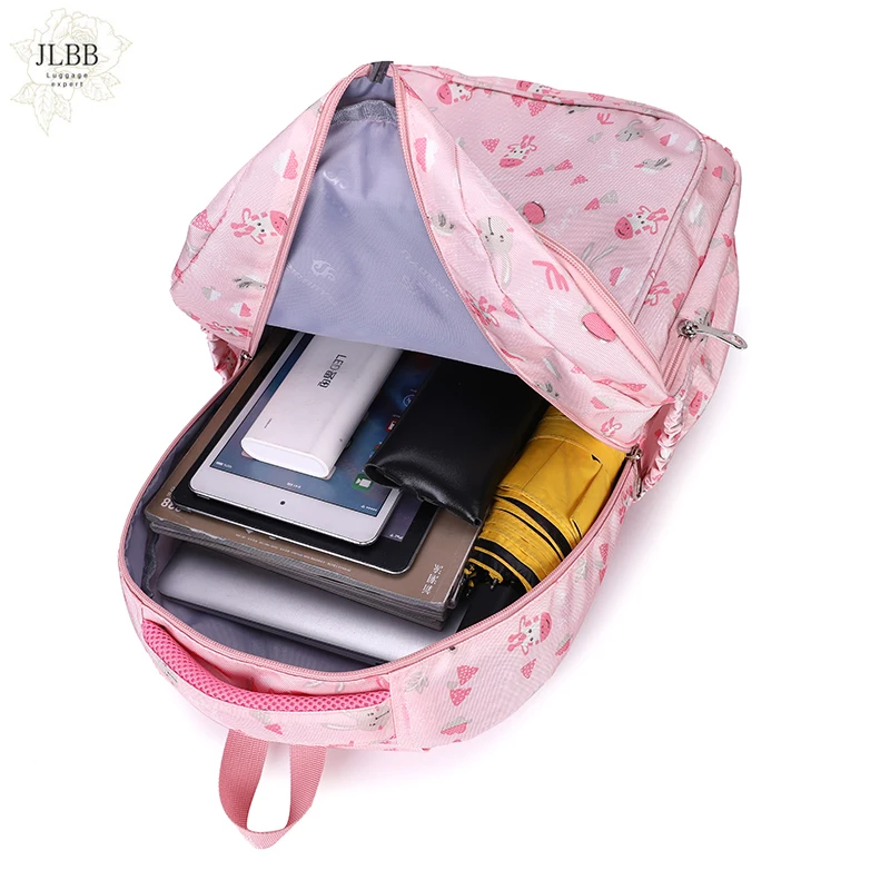 

Nylon School Backpack with Wheels Zaino Printed Mochilas Mujer Bolsa Infantil Menina Trolley Schoolbag Climbing Stairs Plecaki