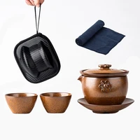 retro ceramic portable teapot chinese travel kung fu tea set porcelain teaset gaiwan tea cups ceremony tea pot office gifts