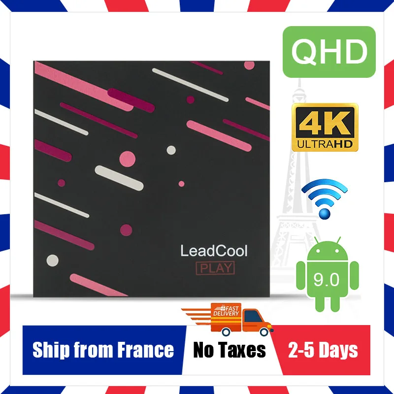 Leadcool играть QHD ТВ Android 9 0 RK3318 Ip коробка 4K с поддержкой Wi Fi беспроводная IP 2 4 г 5G