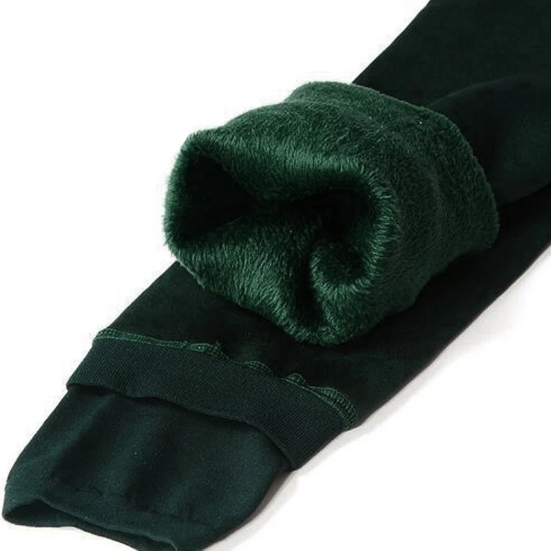 Green CHLEISURE, женские зимние теплые леггинсы, высокая талия, вельветовые Толстые Леггинсы, модные, одноцветные, большие размеры, Осенние леггинсы, S-XL, 8 цветов - Цвет: Green