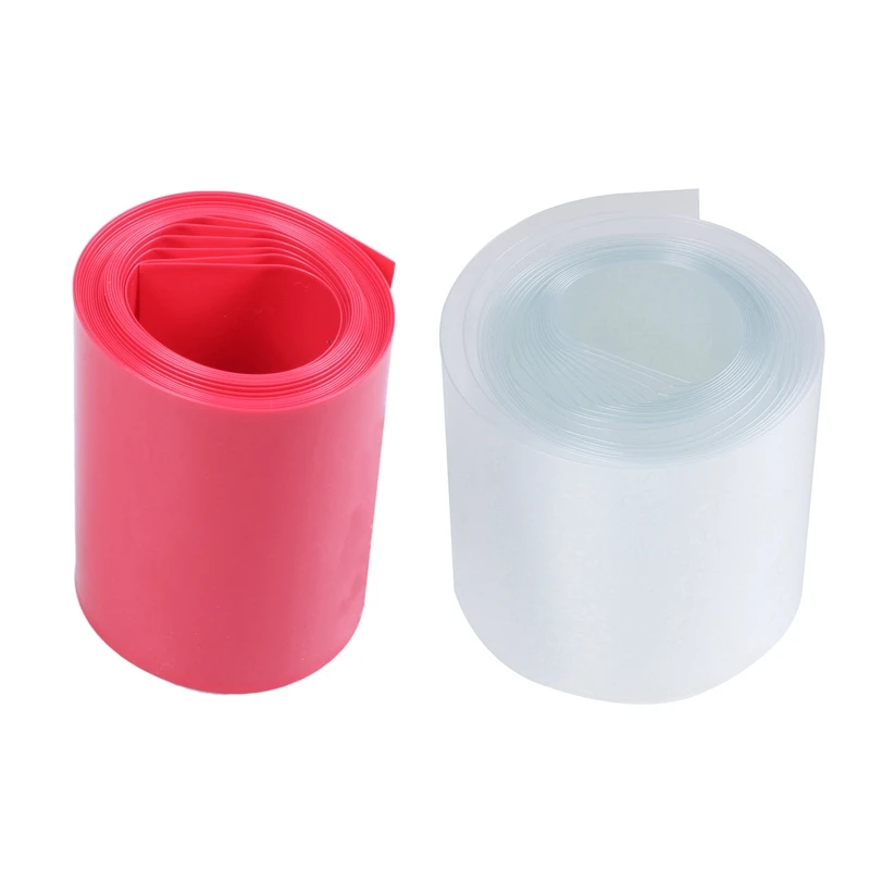 Термоусадочная трубка из ПВХ ширина 50 мм 2 м красная для батарей 18650 и 43 диаметр 27