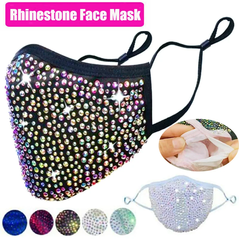 Модные блестящие украшения Стразы унисекс эластичная маска для танвечерние