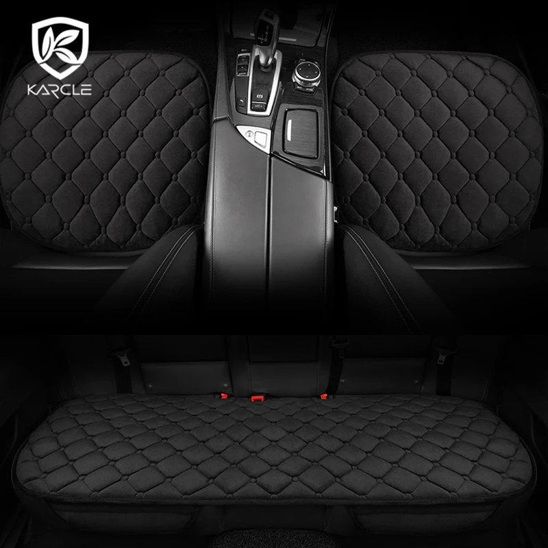 

Karcle 3PCS Plush Car Seat Covers Set Universal Breathable Plush Seat Protector Warm Cushion Winter Car-styling Auto Accessories