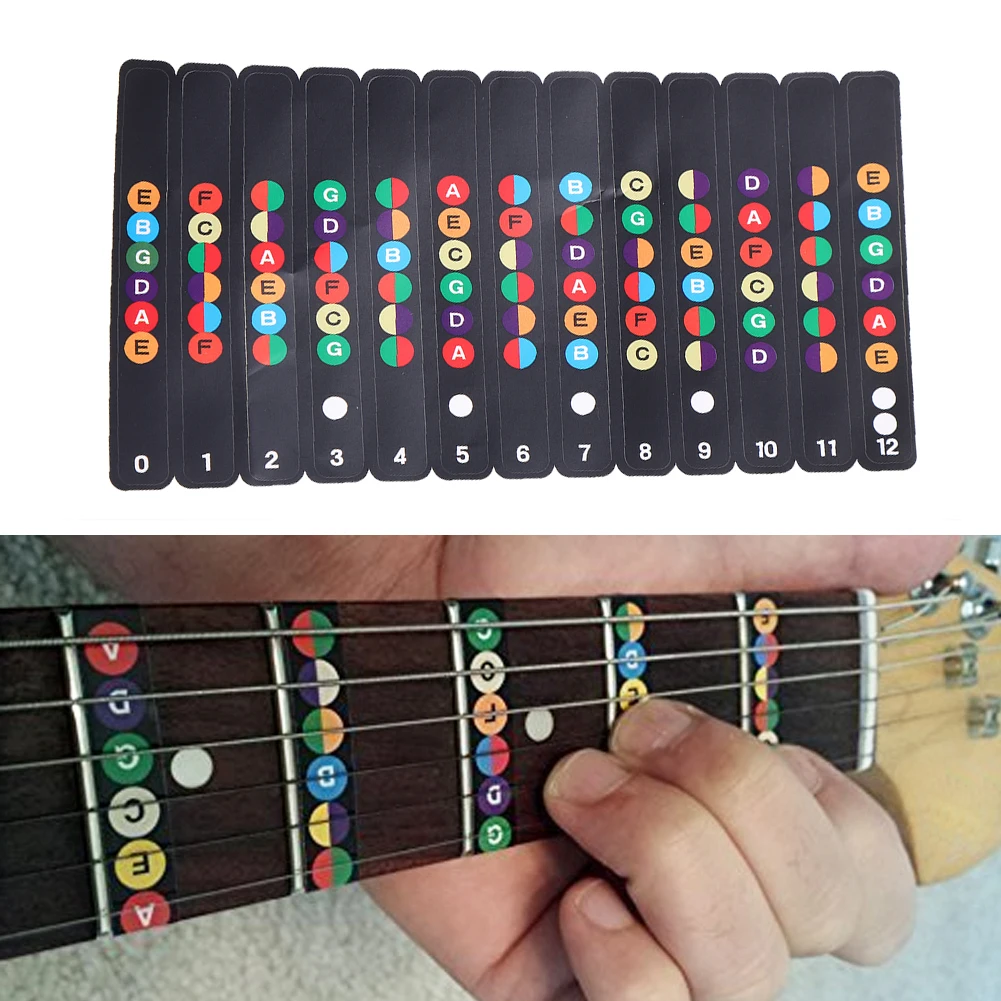 12 шт. наклейки на грифели для гитары |