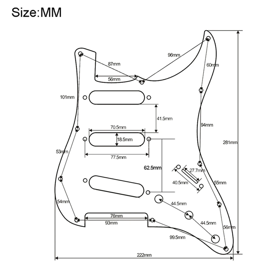 3Ply SSS Scratch Plate электрогитара Pickguard для ST SQ гитары|Детали и аксессуары гитар| |