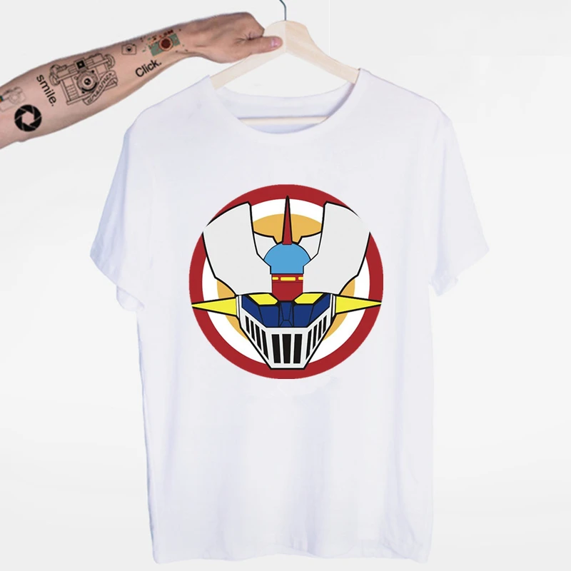 Ретро Mecha Mazinger Z Аниме Nagai Shin Shougeki футболка с круглым вырезом и короткими рукавами
