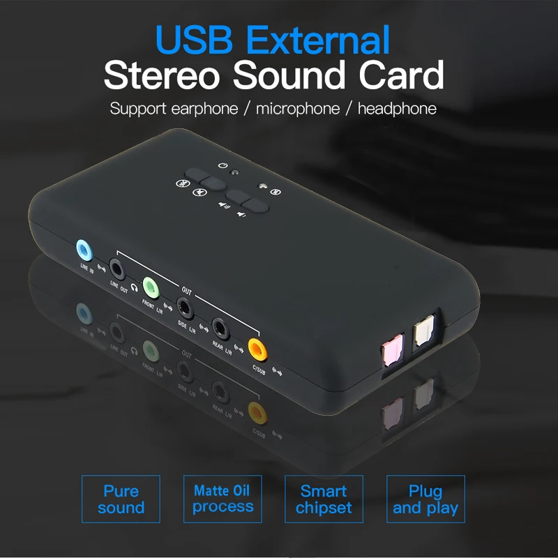 Звуковая карта HugePalm USB 7 1 плата расширения с SPDIF и удлинителем удаленная для