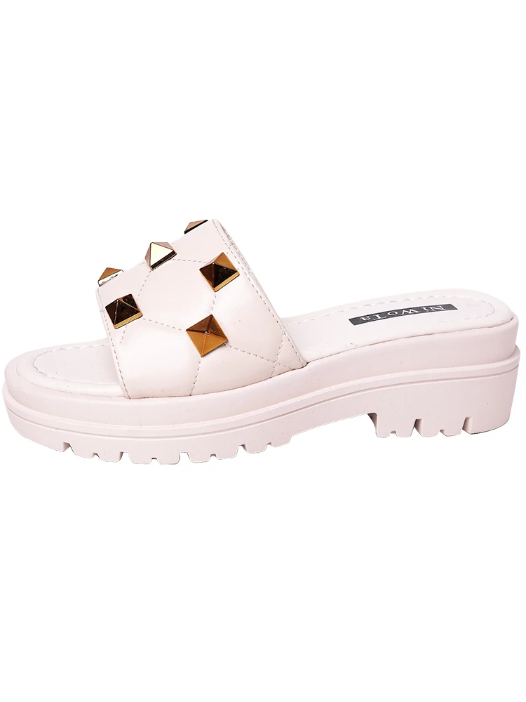 

Female Shoes Med Summer Clogs Woman Rubber Flip Flops Slippers Soft Slides Square heel Fashion On A Wedge Platform 2021 Beach Ha
