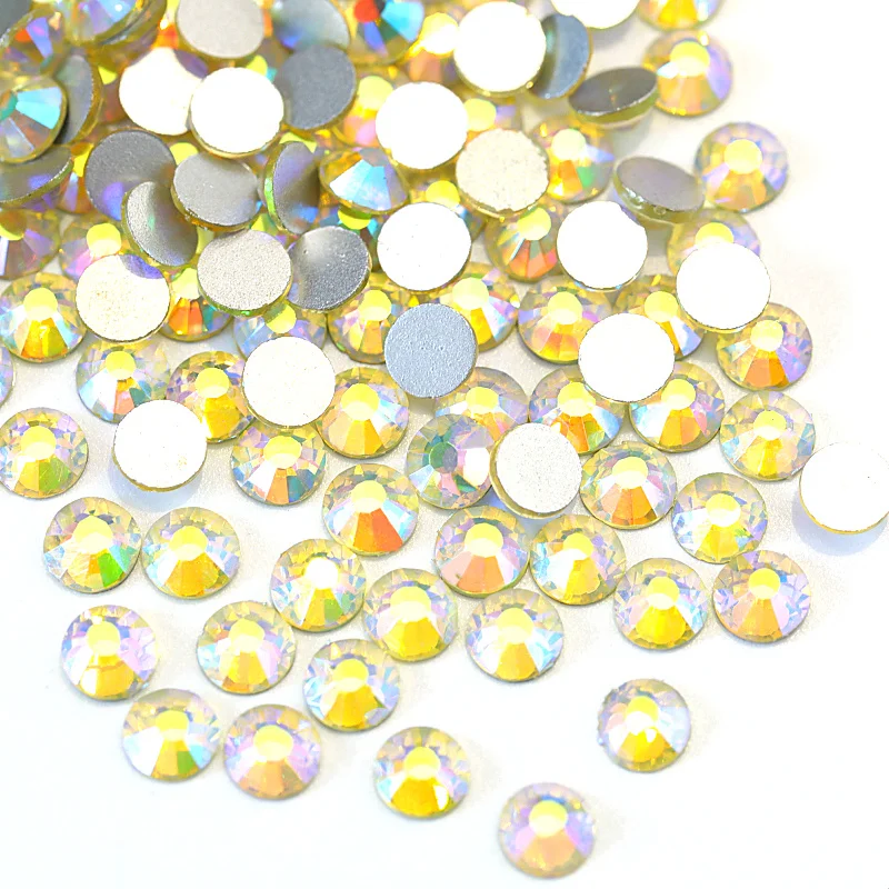 

SS3-SS30 Jonquil AB Nail Art Rhinestones Glass Crystal Non Hotfix Strass Glitter Rhinestones For DIY Nails Designs H0038