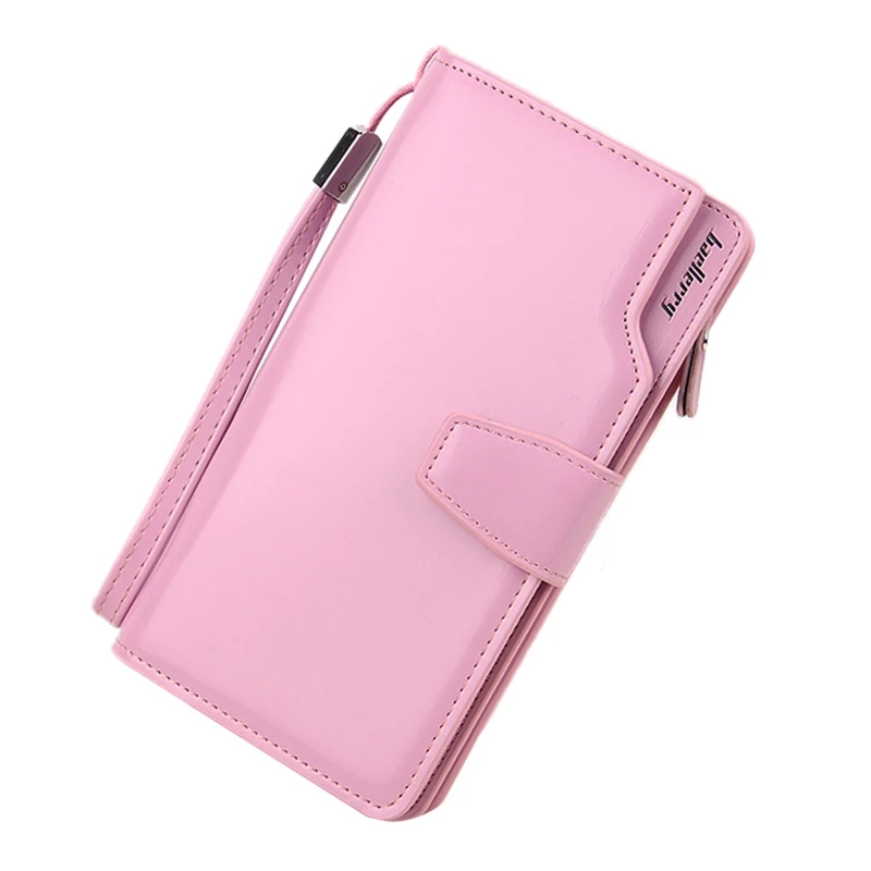 

2X Baellerry Women's Wallet Multi-Function Zipper Wallet Long Section Large Capacity Handbag Multi-Card Bag Blue & Pink