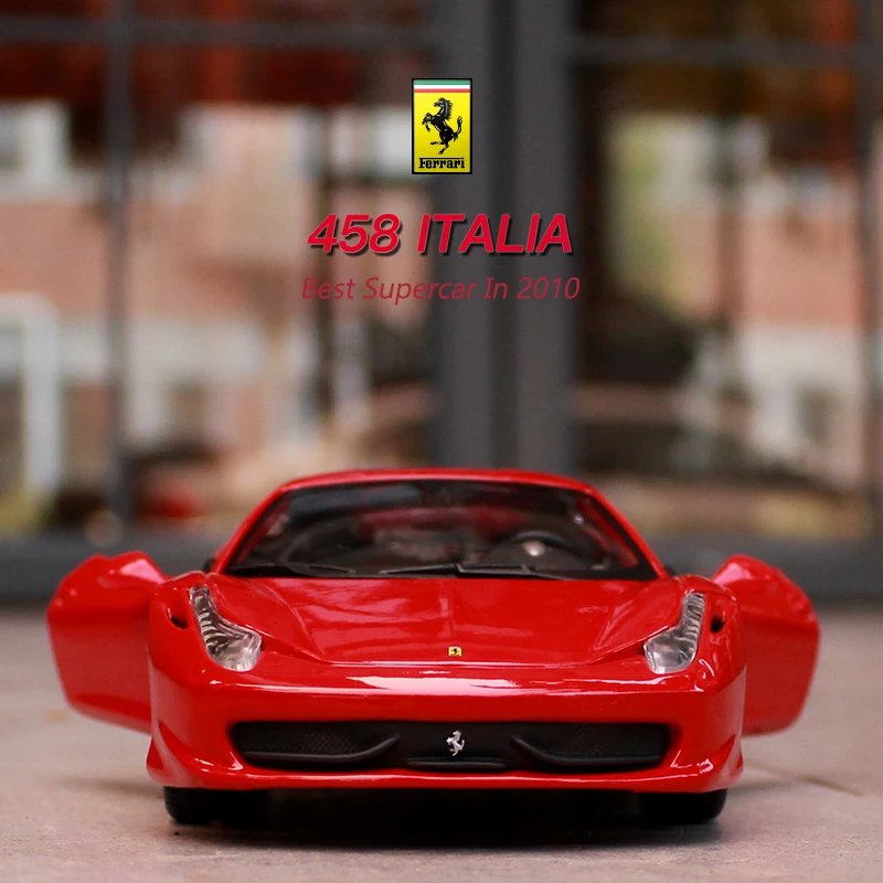 Bburago 1:24 Феррари 458 красный автомобиль модель для литья под давлением из металла
