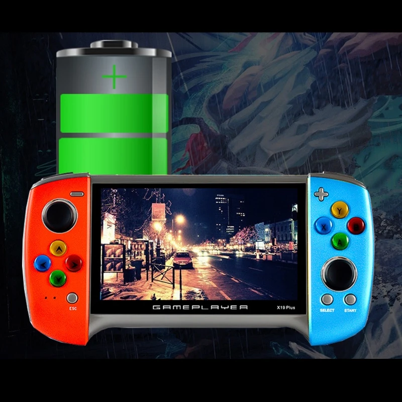 

Новинка 2020, портативная игровая консоль X19 Plus с большим экраном 5,1 дюйма, 1000 классических игр, ностальгическая 360 градусов с двойным переворо...