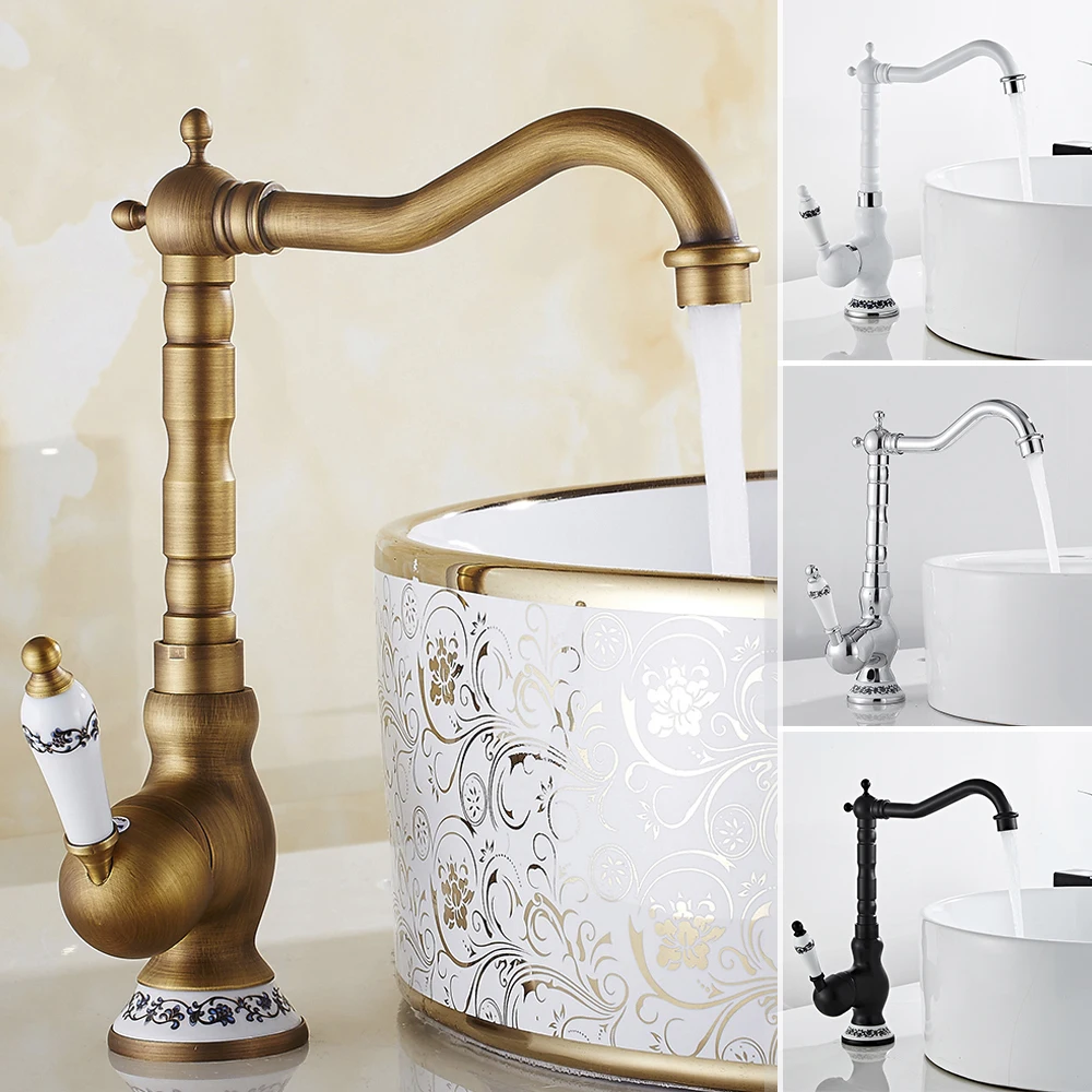 Смеситель для ванной комнаты античный латунный кухонный кран смеситель горячей