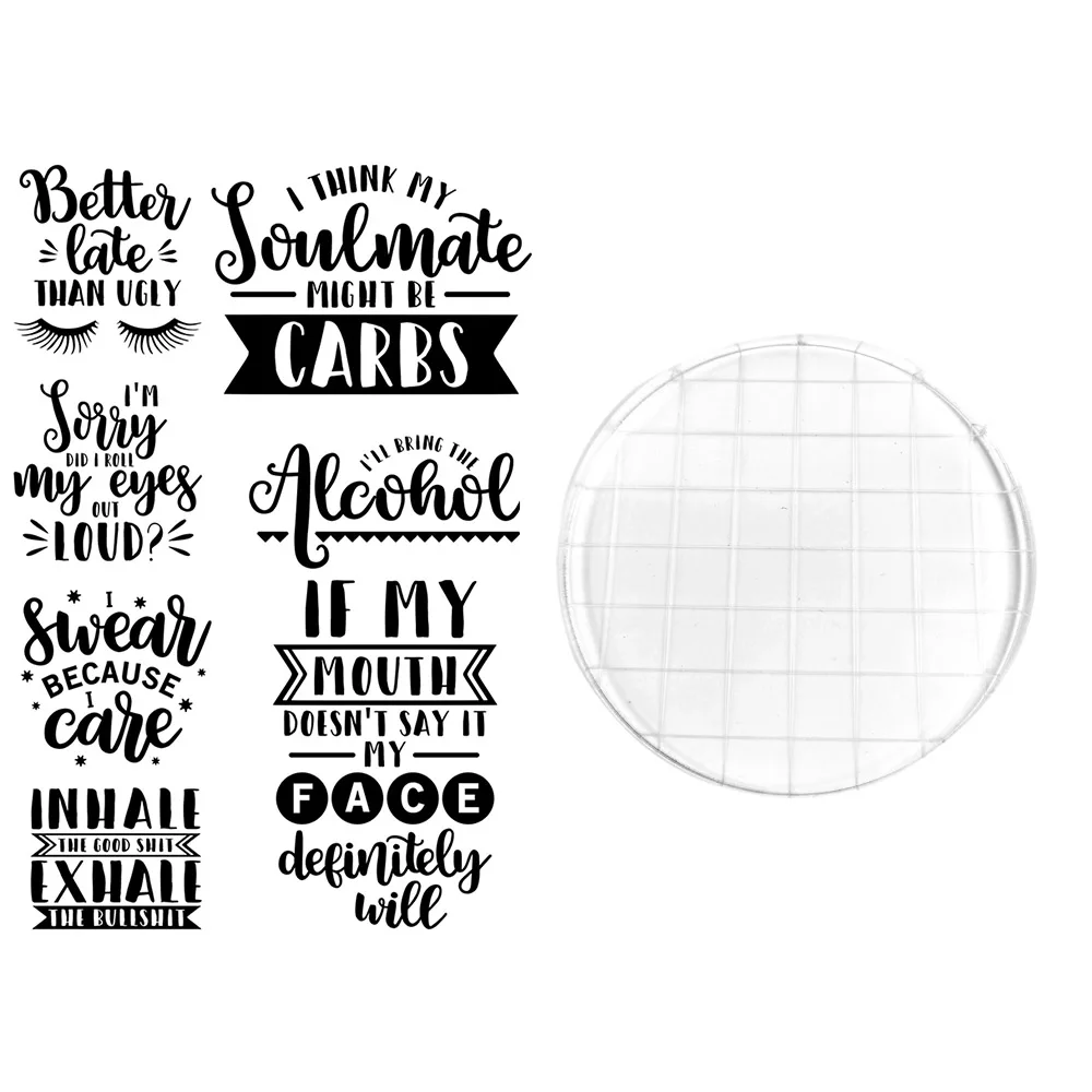 Забавные цитаты прозрачный штамп/акриловый блок для DIY