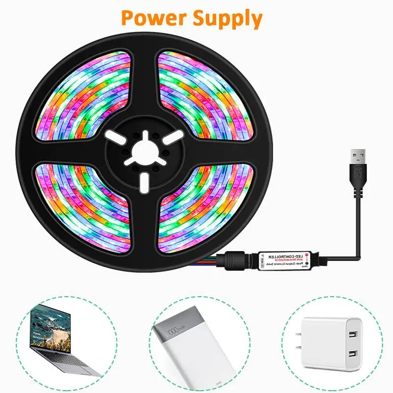 

Waterproof LED Strip Light SMD 2835 RGB Diode Tape with Controller Adapter fita led Flexible Ribbon Led Lights Stripe for Room