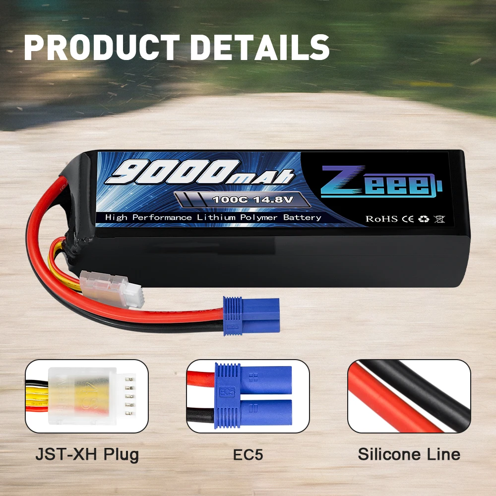 2 шт zeee 148 v lipo батарея 4s 100c 9000mah батарея ec5 р