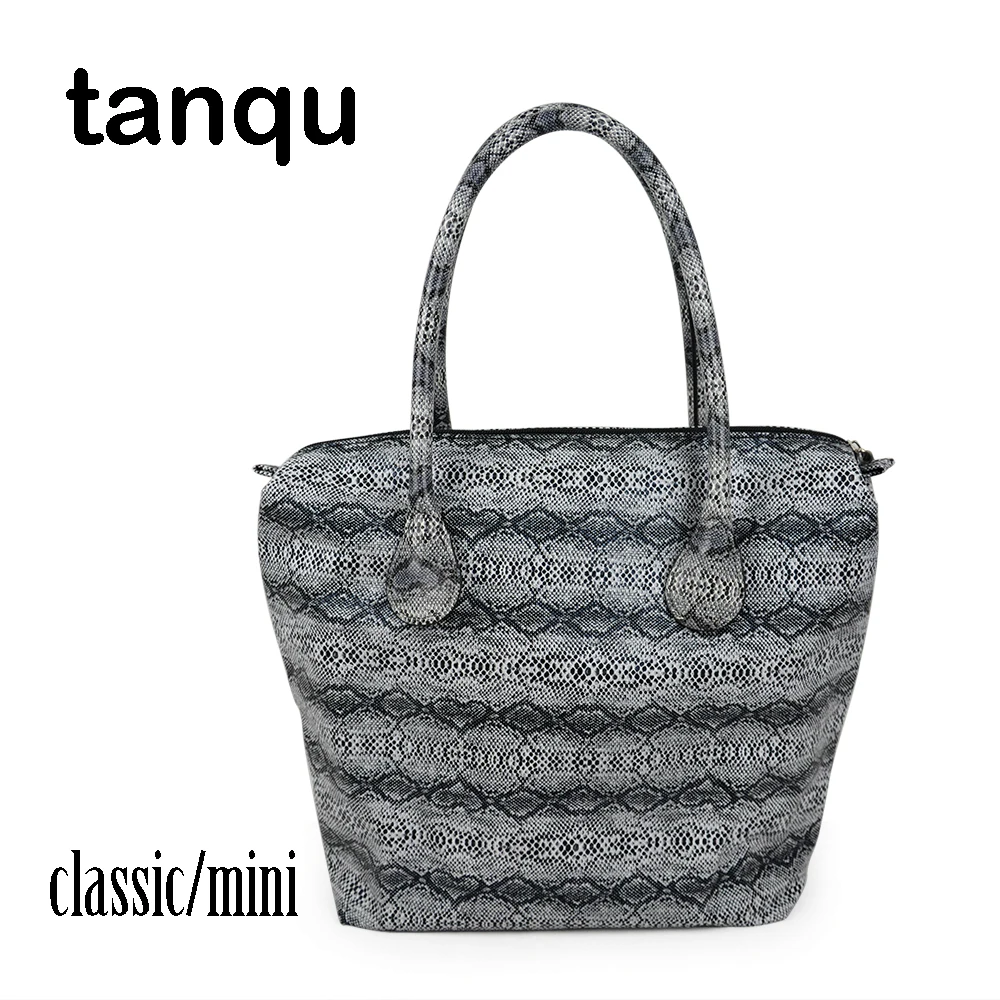 

tanqu leather Serpentine Insert or Classic Mini Obag Waterproof Faux Snakeskin Inner Handle Combination for O Bag Handbag