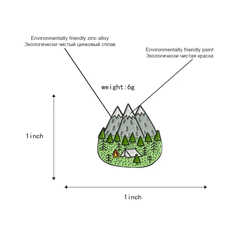 Эмалевые Броши Snow peak для женщин модная Милая металлическая брошь Ювелирное