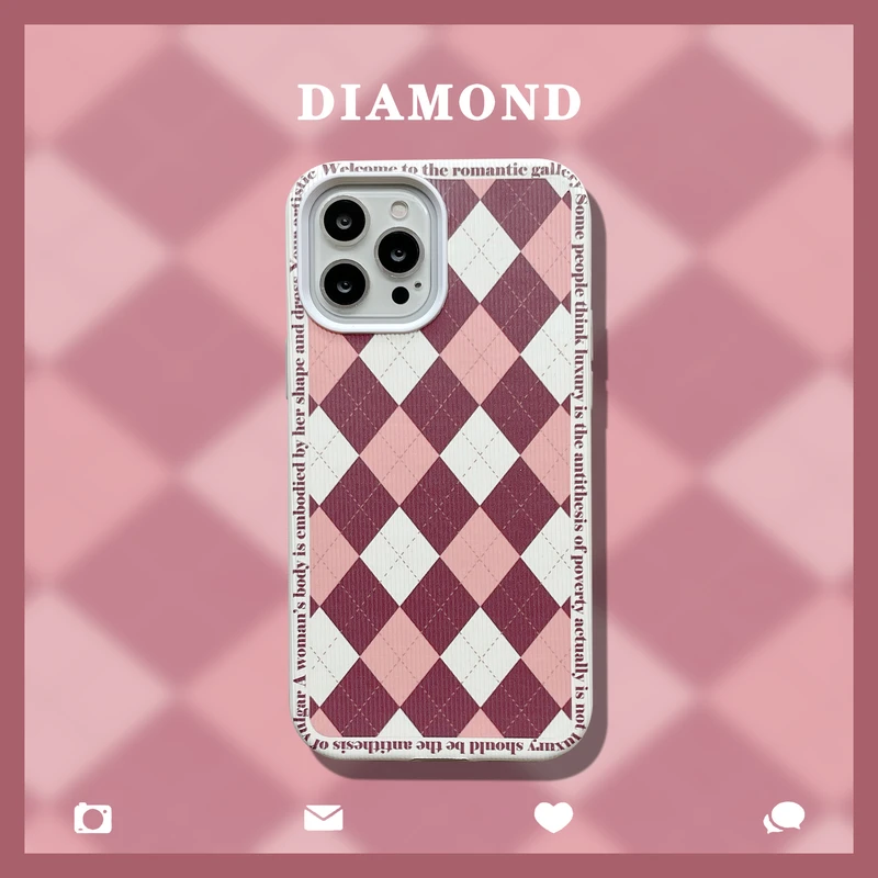 

Luxury Retro Classic Chessboard Diamond Phone Case For iPhone 13 Pro Max 12 11 Pro Max X Xs Max Xr 7 8 Puls Cover Soft Coque