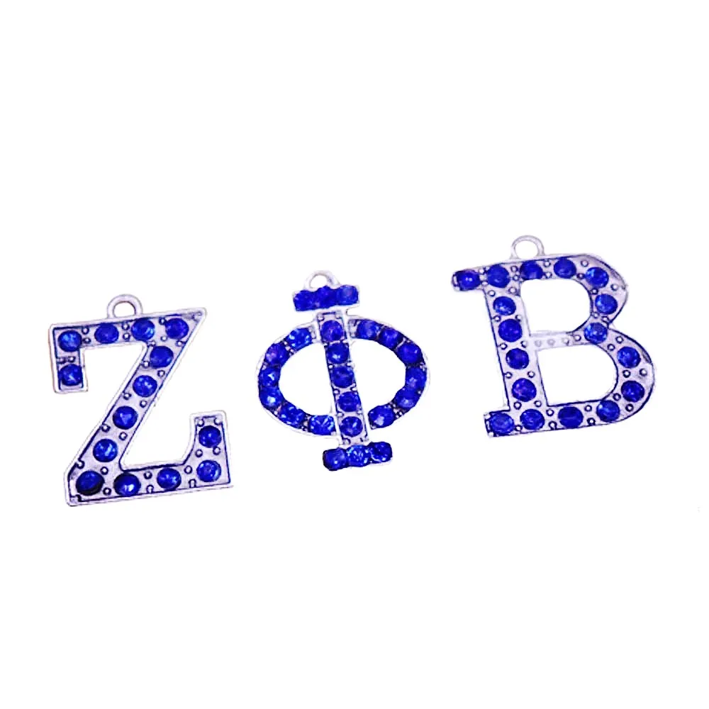 Синие хрустальные греческие буквы Zeta Phi Beta Charm Sorority Club аксессуары для ювелирных