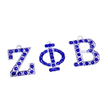 Синие хрустальные греческие буквы Zeta Phi Beta Charm Sorority Club аксессуары