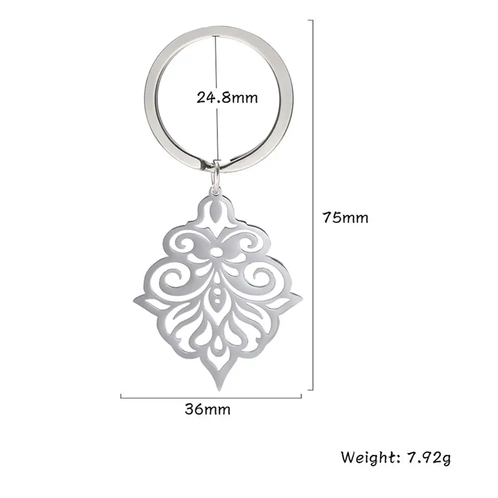 Подвеска для ключей Skyrim из нержавеющей стали с винтажным цветком | Украшения и
