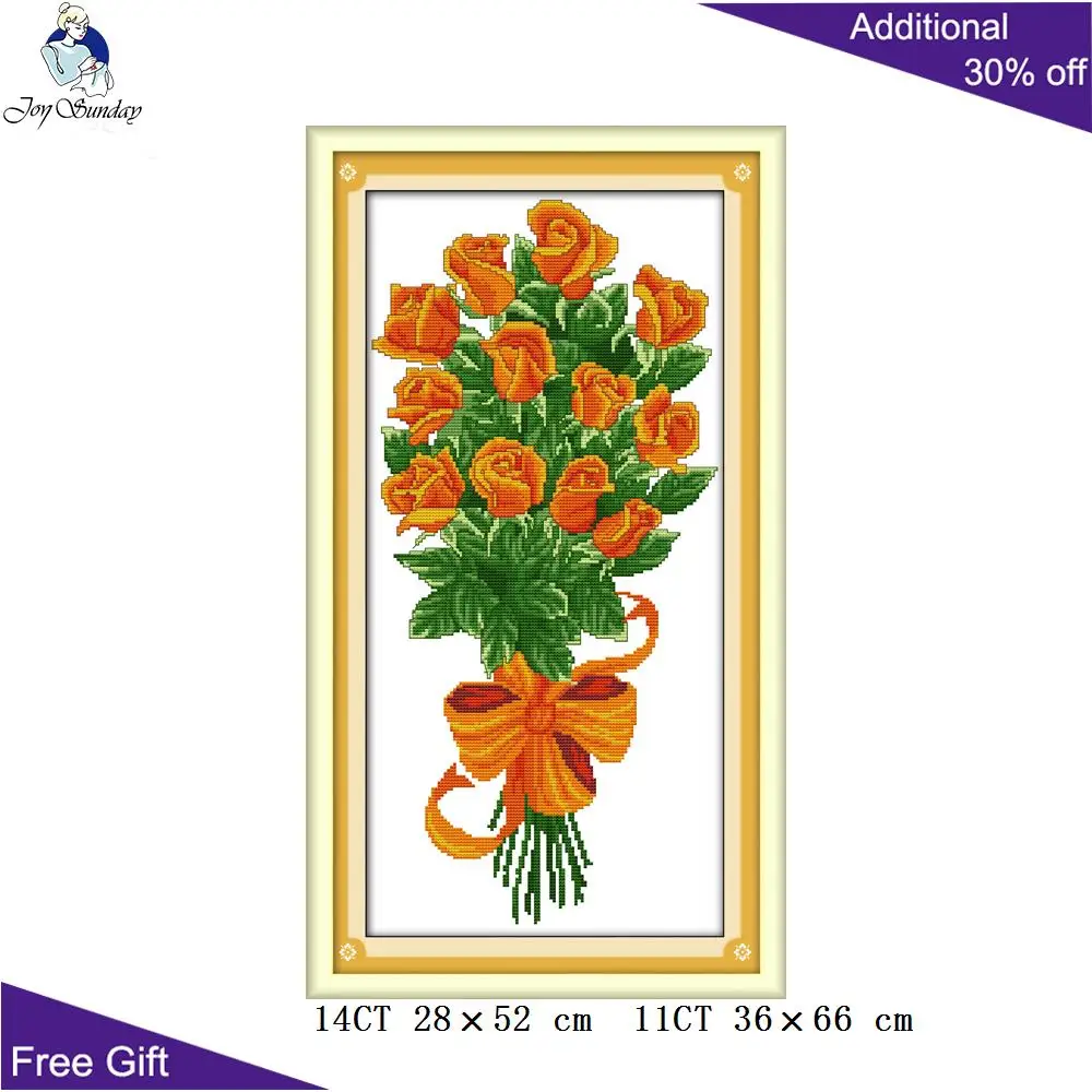 Joy Sunday цветок домашний декор H018(1)(2)(3)(4) 14CT 11CT подсчитанный штампованный подарок