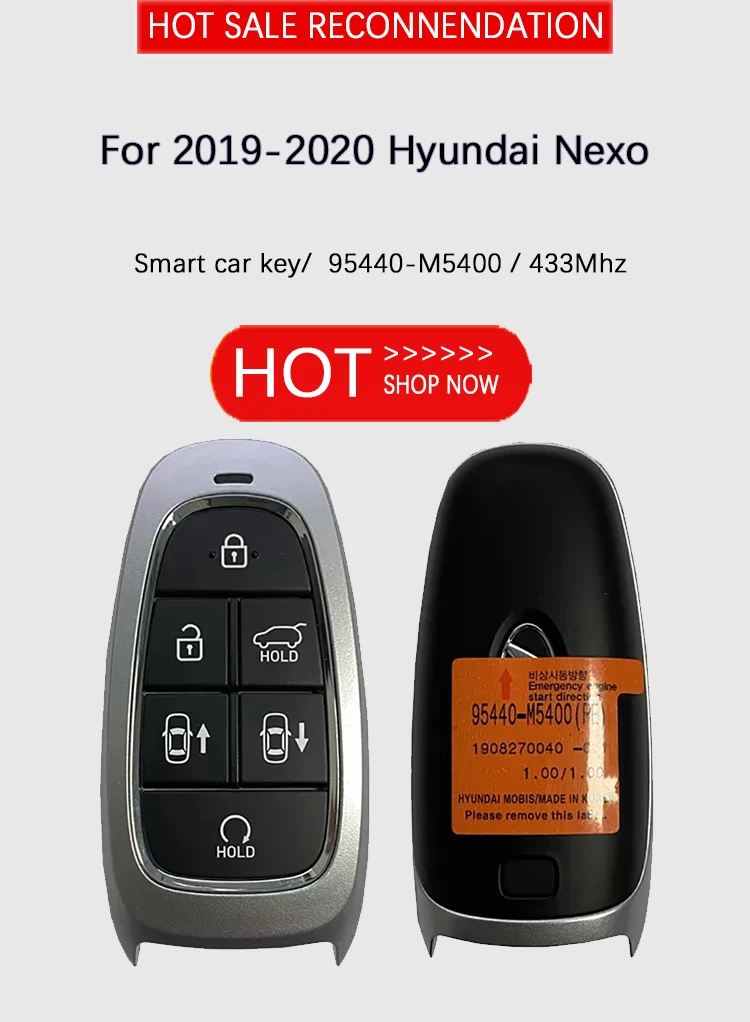 

CN020147 2019-2020 Hyundai Nexo 4-Button Smart Key PN 95440-M5400 TQ8-FOB-4F20