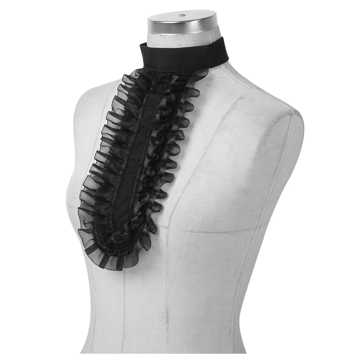 

Victorian Renaissance Fake Collar Detachable Ruffled Jabot Collar Steampunk Costume Halloween Party Cosplay Stage Accessory
