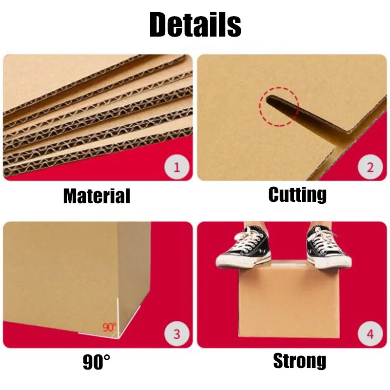 50 шт./лот трехслойная жесткая гофрированная упаковочная коробка из крафт-бумаги