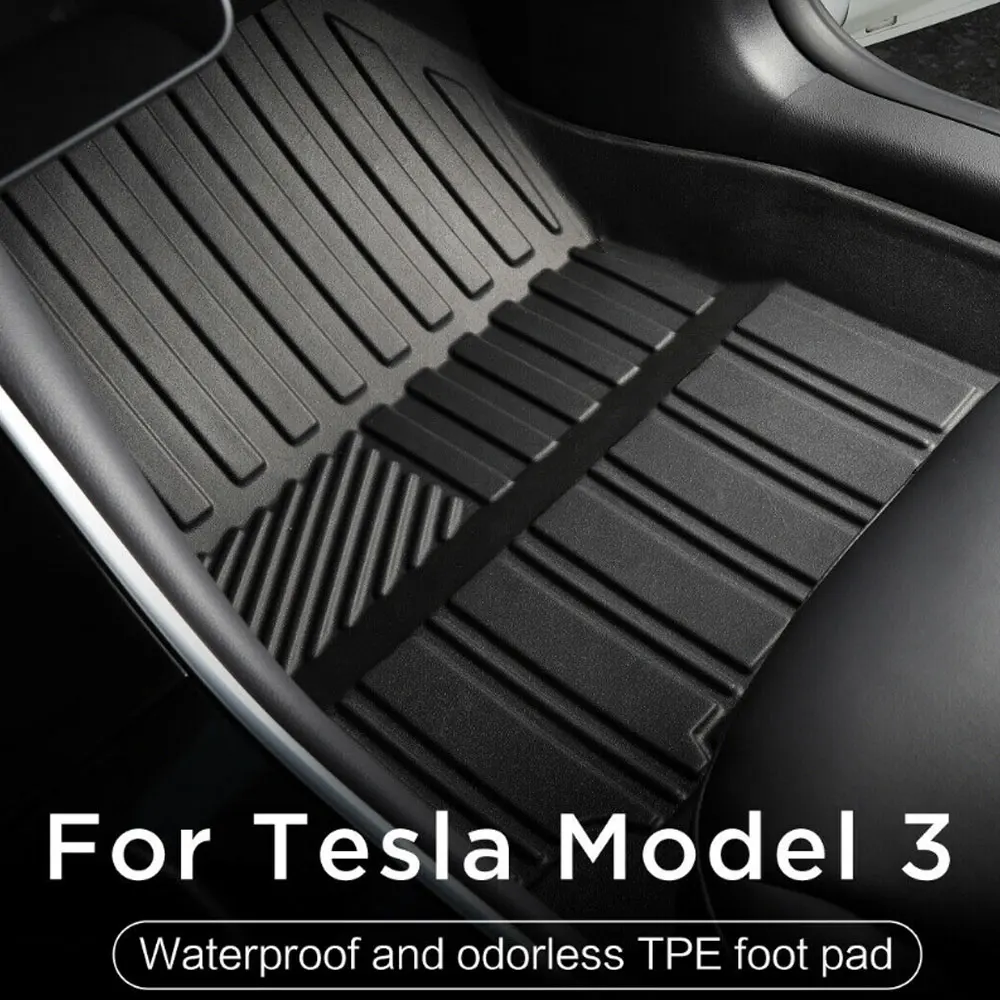 TPE Custom Floor Mats Complete Set Fit All-Weather for Tesla Model 3 Waterproof and Wearable (3 Piece a Set) | Автомобили и