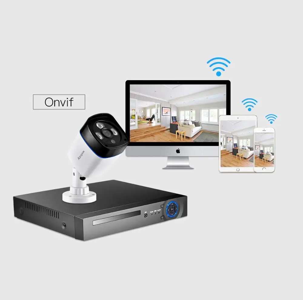 

AZISHN 1080P IP Camera Motion Detection RTSP Outdoor Waterproof Indoor Video Security Surveillance Bullet 48V POE CCTV Cam