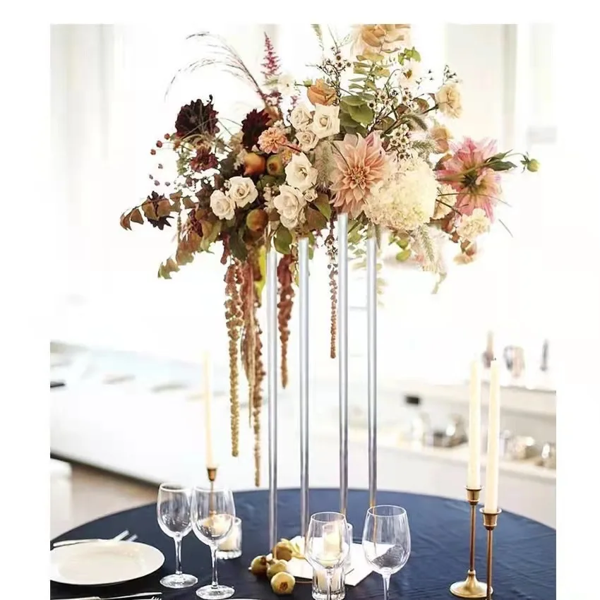 Flower Table Centerpiece Candlestick Floral Bouquet Columns For Wedding Birthday
