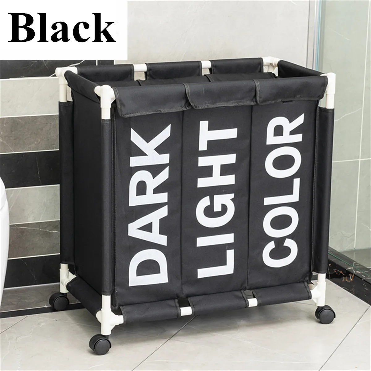 

Складная корзина для грязного белья X-образной формы с 3 отделениями