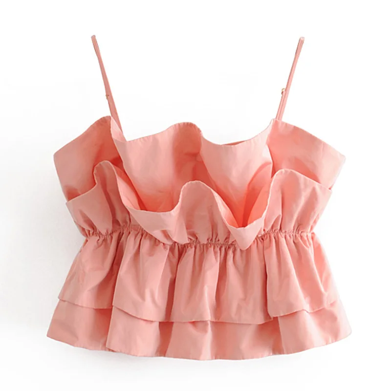 Fandy lokar Taffeta свободные женские майки, топы, модные одноцветные майки, женские элегантные милые майки со складками, женские топы HAB