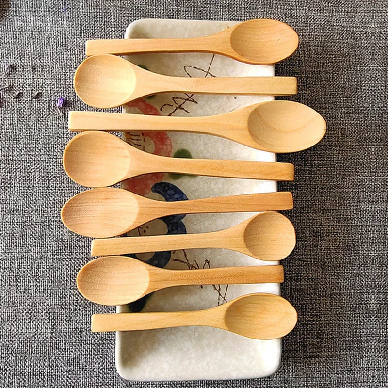 

100pcs 9cm 13cm 15cm Bamboo or Wooden Spoons Honey Spoon Baby Spoons Mini Spoons