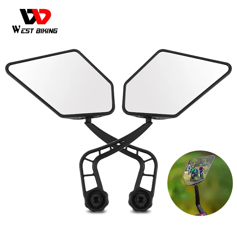 

WEST BIKING 2Pcs/Pair Bicycle Rear View Mirror HD Wide Angle 360 Degree Rotate Bike Rearview Mirror Handlebar Safety Accessories